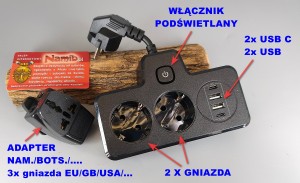 Adapter NAMIBIA/RPA/BOTS. + rozdzielacz 2GN z 4xUSB i oświetleniem (ZESTAW) (1)